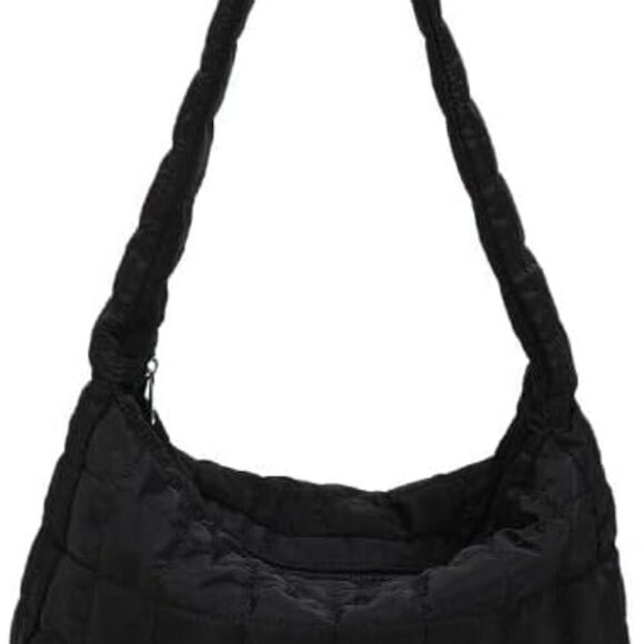 Quilted Puffer Crossbody Bag and Purse for women - Cotton Padding Satchel Handba - Picture 1 of 7